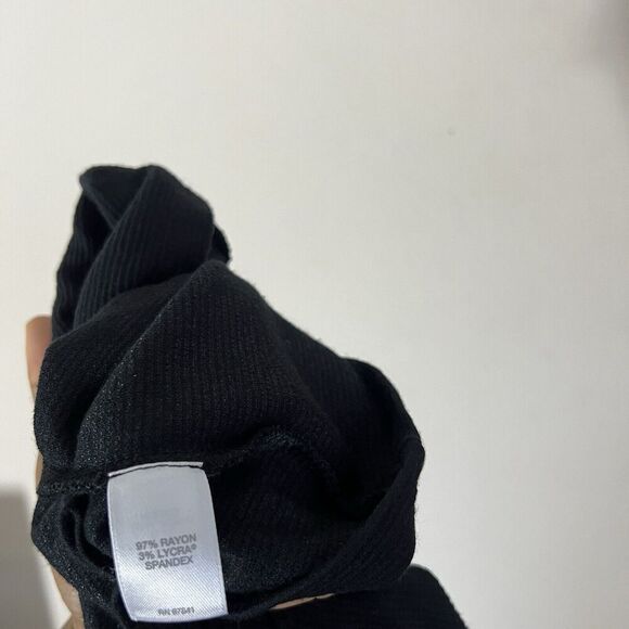 J. Jill Wearever Black Cowl Neck Stretch Ribbed Knit Sweater Midi Dress XL - Picture 5 of 7